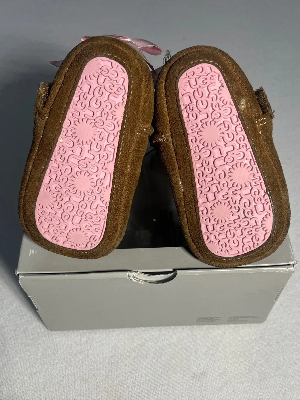 UGG Baby Jesse Bow II Chestnut Suede Booties Size 2/3 (6-12 Months)